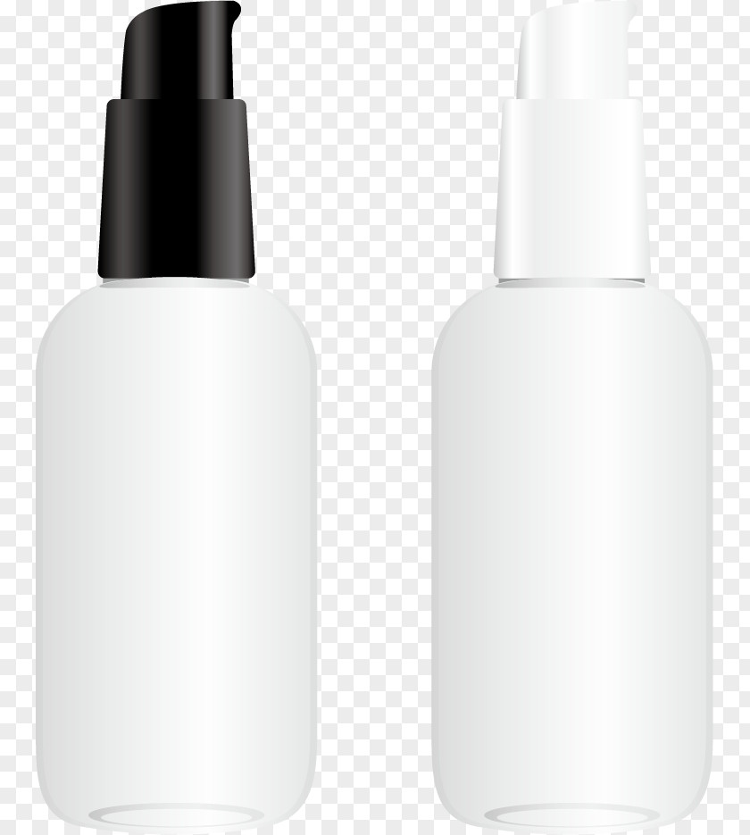 Blank Cosmetic Packaging Vector Design Glass Bottle Plastic Liquid PNG