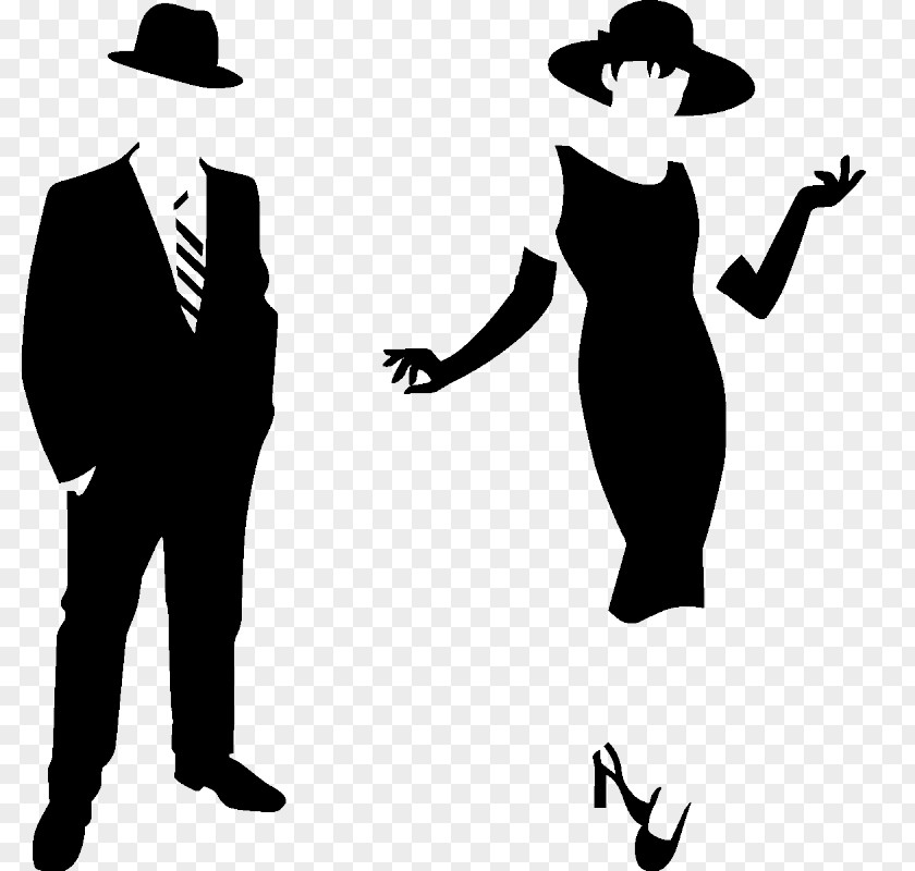 Gesture Blackandwhite Silhouette Gentleman Standing Formal Wear Stencil PNG
