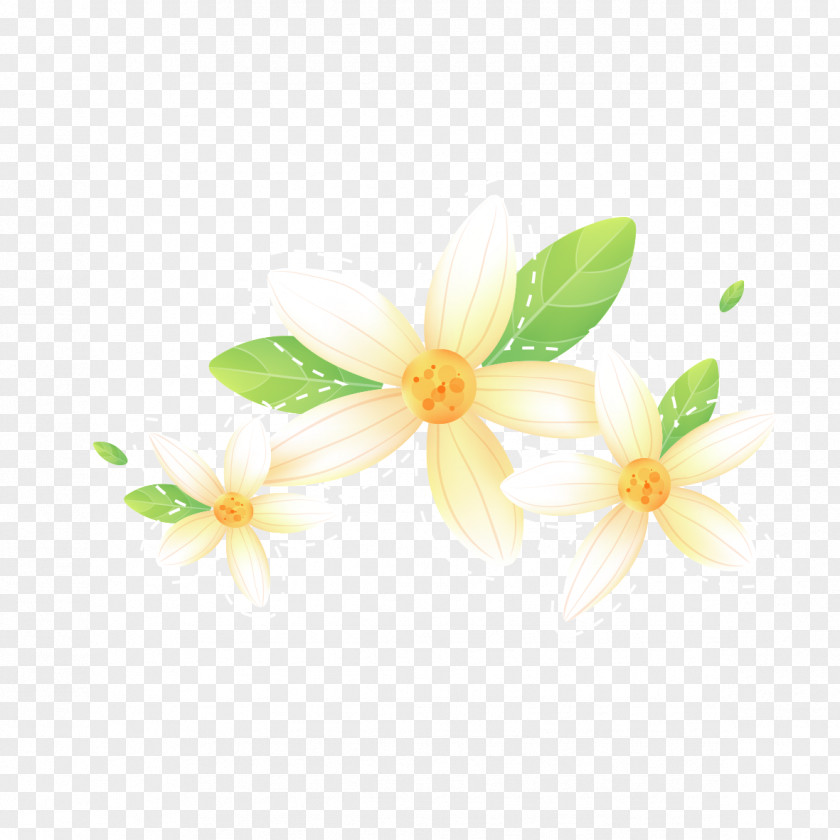 Yellow Flower Decoration Design Download White Petal PNG