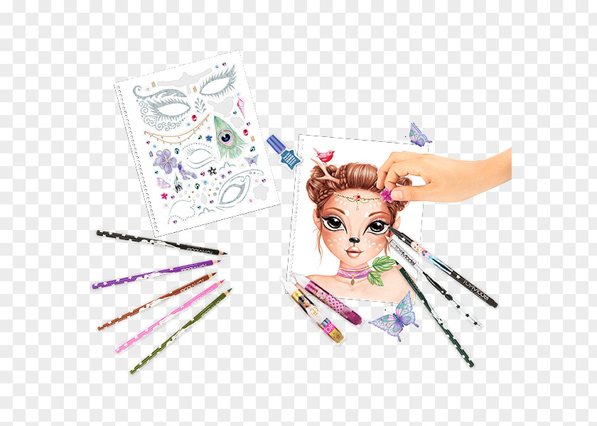Face Model Coloring Book Child Fantasy PNG