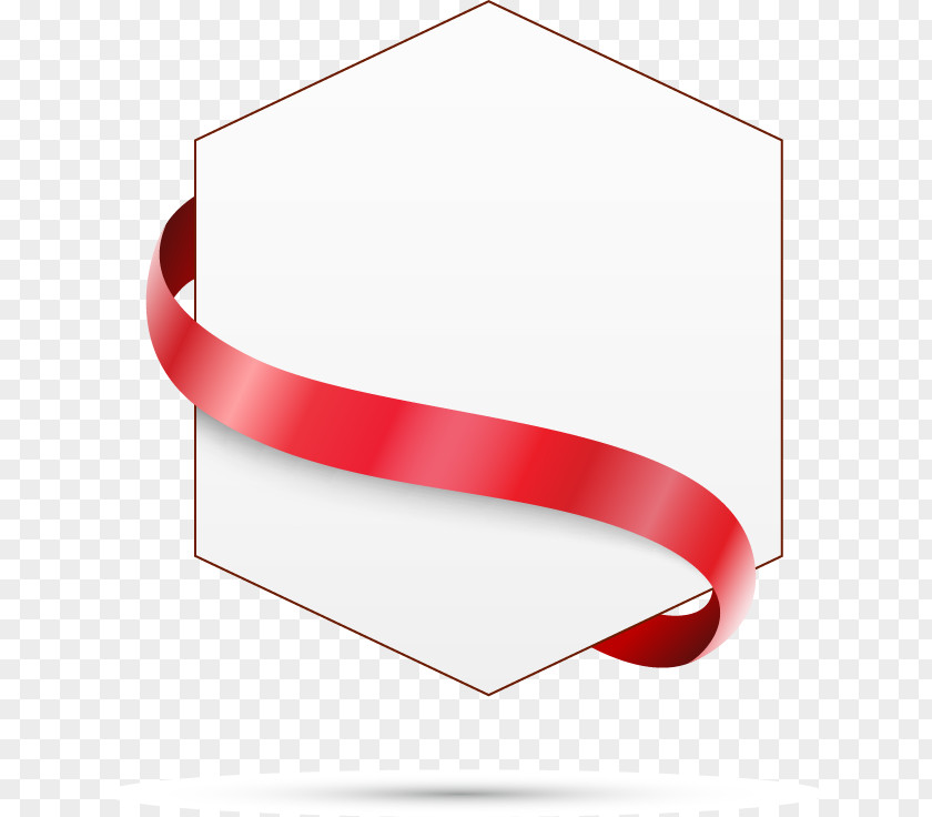 Ribbon Text Box Hexagon PNG