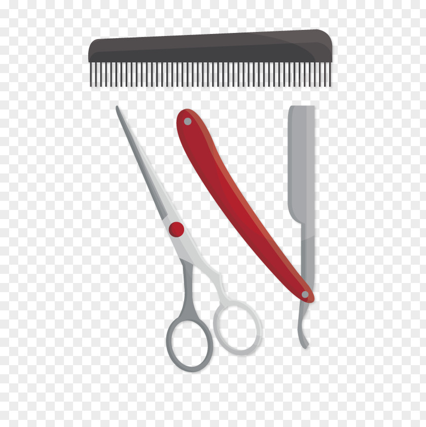 Vector Haircut Comb Barber Scissors PNG