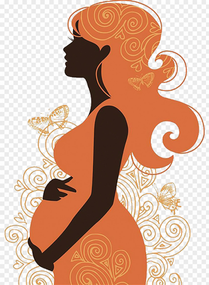 Vector Pregnant Women Backache Pregnancy Woman Silhouette Clip Art PNG