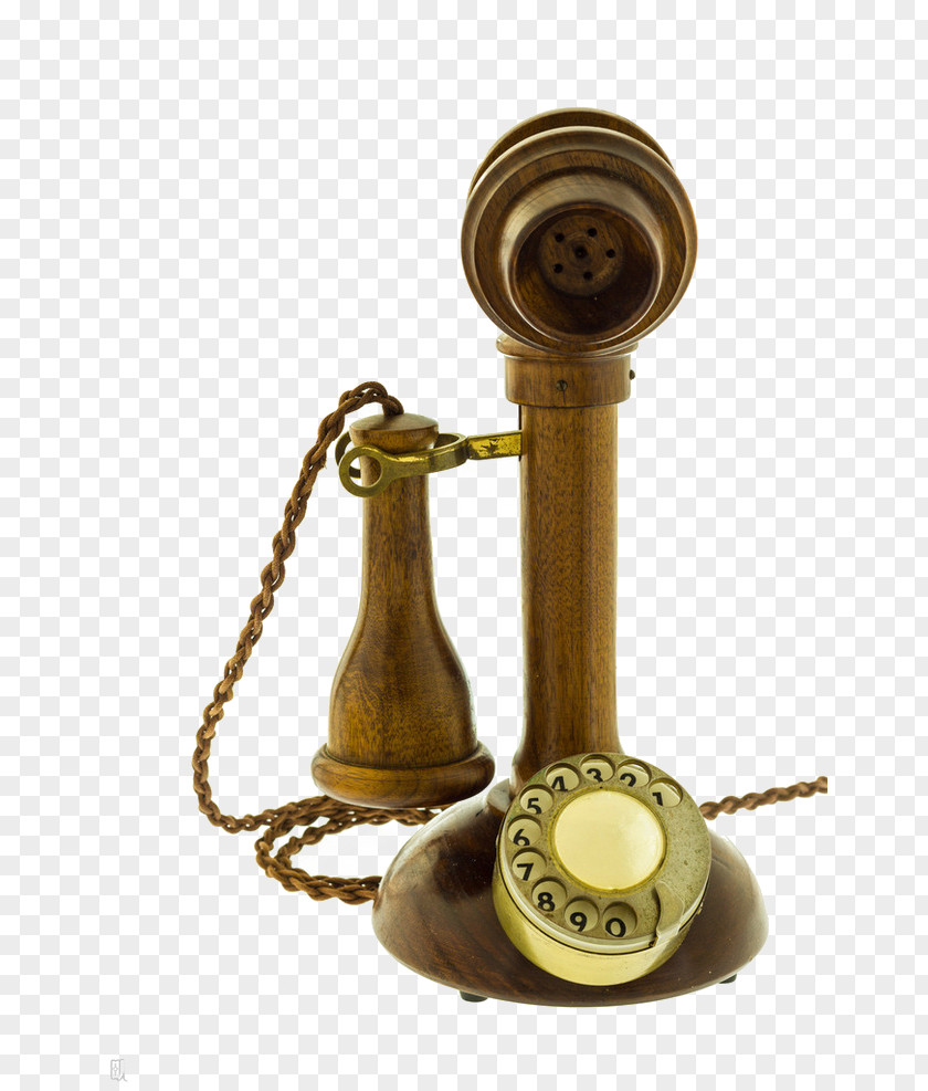 Wooden Retro Phone Candlestick Telephone Stock Photography PNG