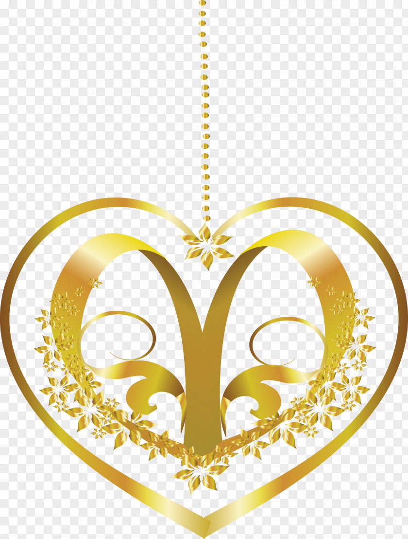 Gold Heart Valentine's Day Blog Clip Art PNG