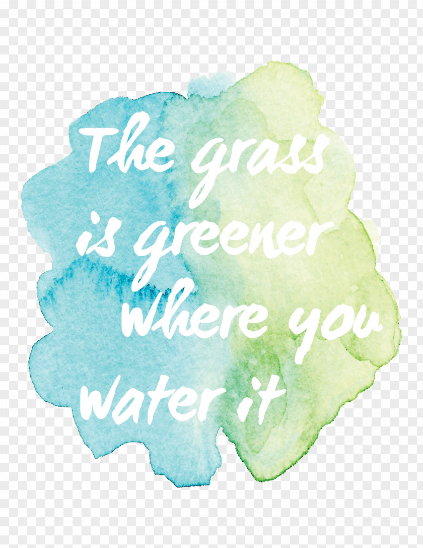 Watercolor Grass Painting Art Saying Graphic Design PNG