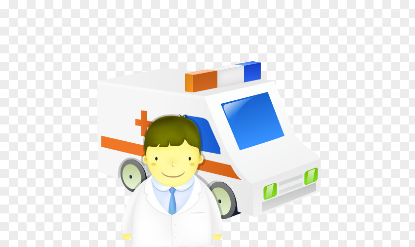 Ambulance Material Cartoon Illustration PNG
