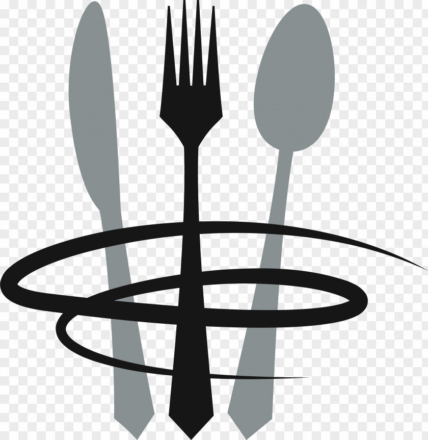 Gray Knife And Fork Circle Cafe Italian Cuisine Fast Food Restaurant Logo PNG