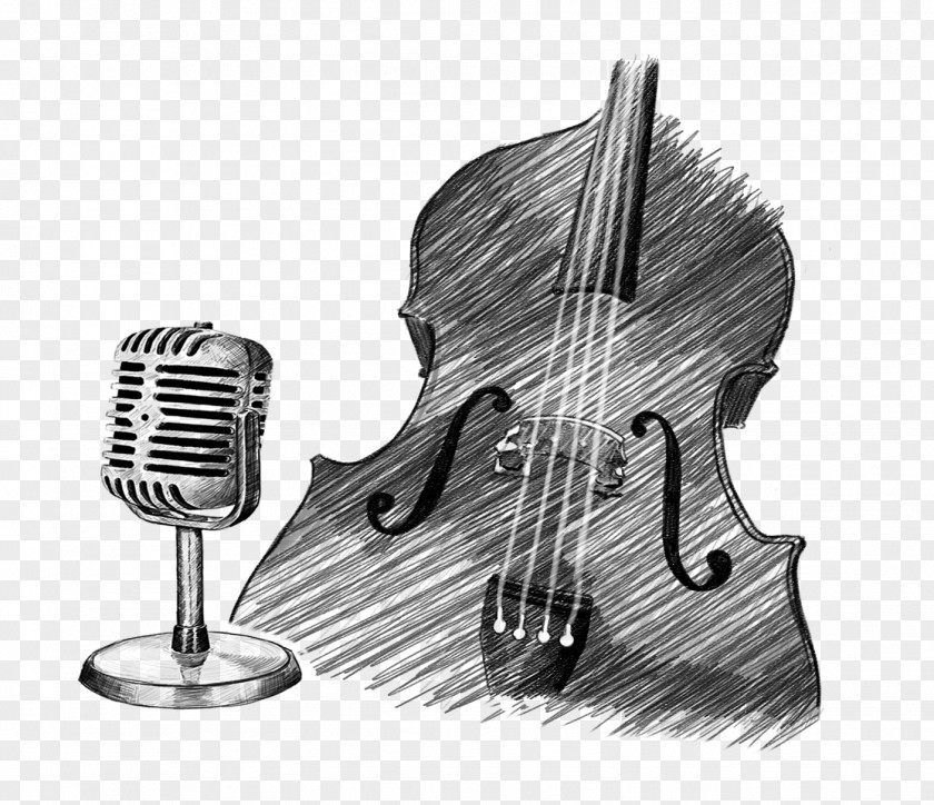 Microphone String Instruments White PNG