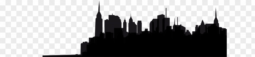 City Silhouette New York Black And White Skyline Monochrome Photography PNG