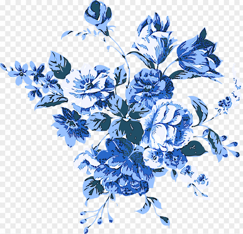 Cut Flowers Delphinium Blue Flower Plant Petal And White Porcelain PNG