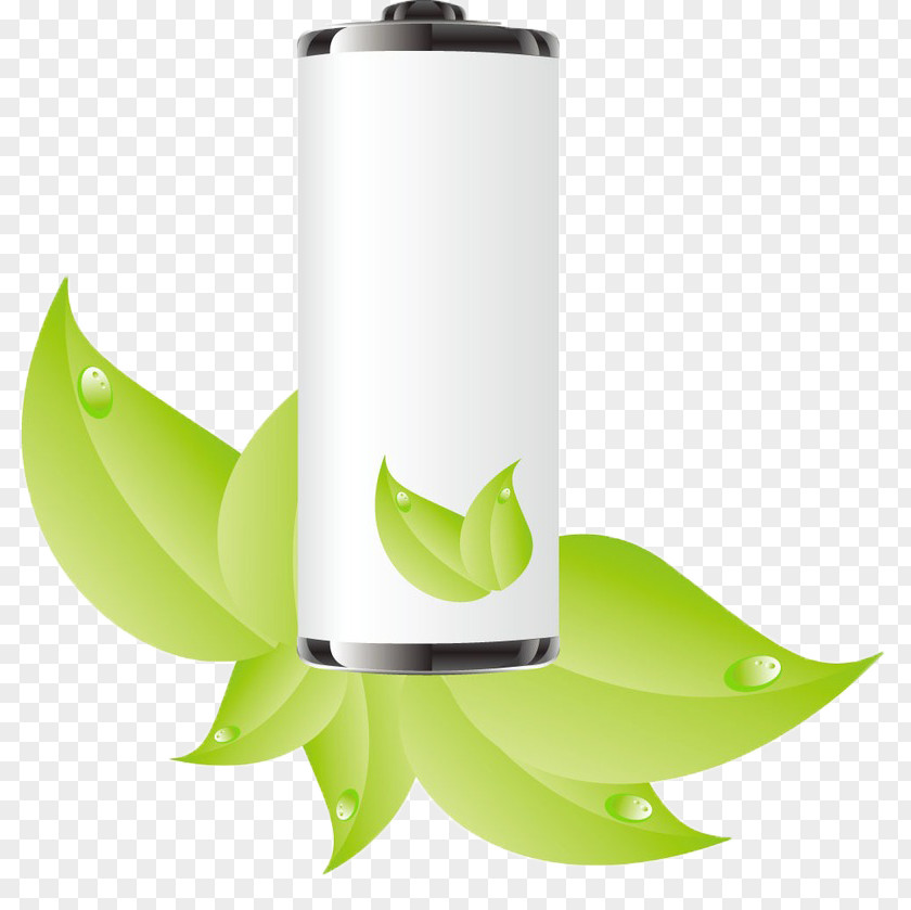 Green Leaves Plus Battery Clip Buckle Free Euclidean Vector PNG