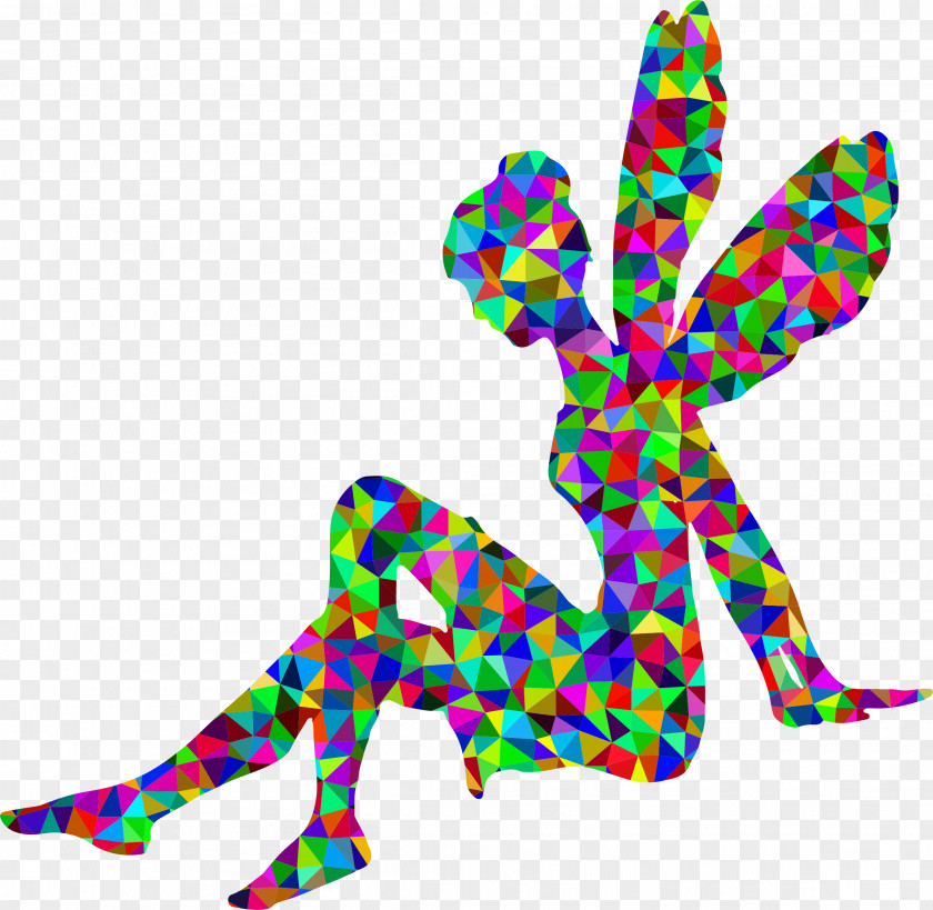 Low Poly Fairy Silhouette Pixie Clip Art PNG