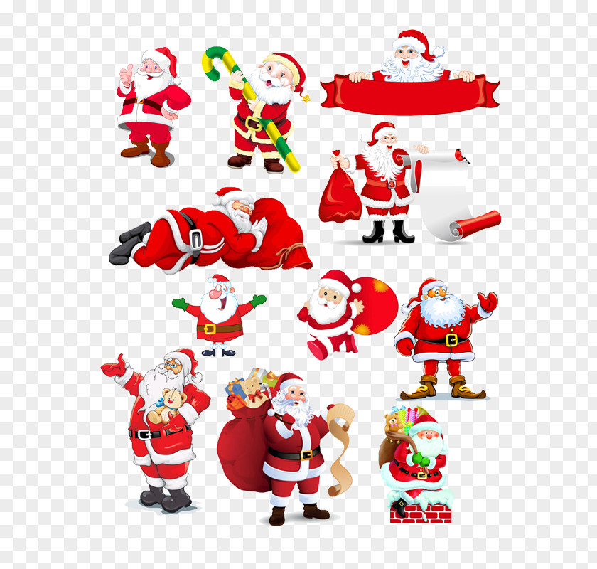 Santa Collection Claus Christmas Icon PNG