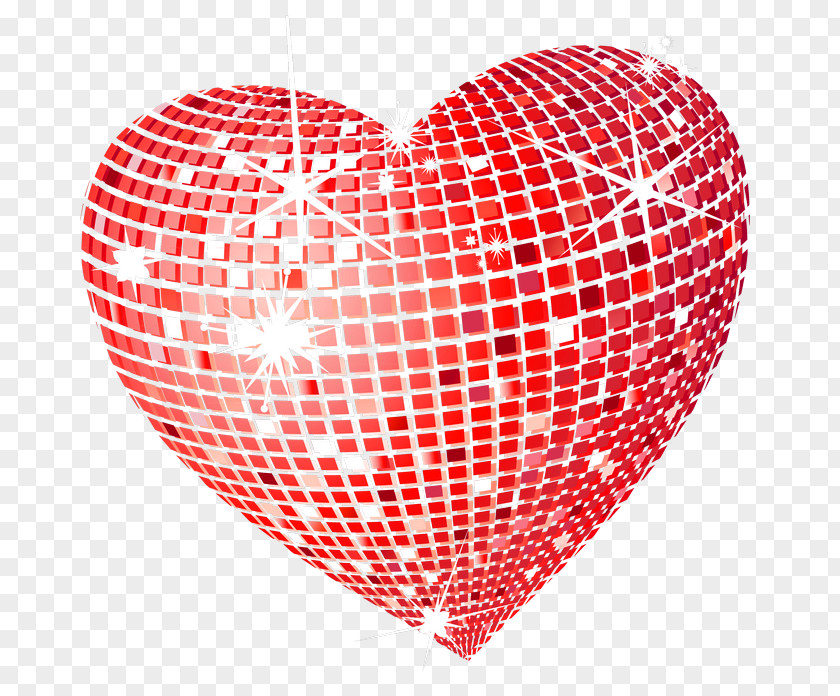Red Disco Heart Clipart Picture Clip Art PNG