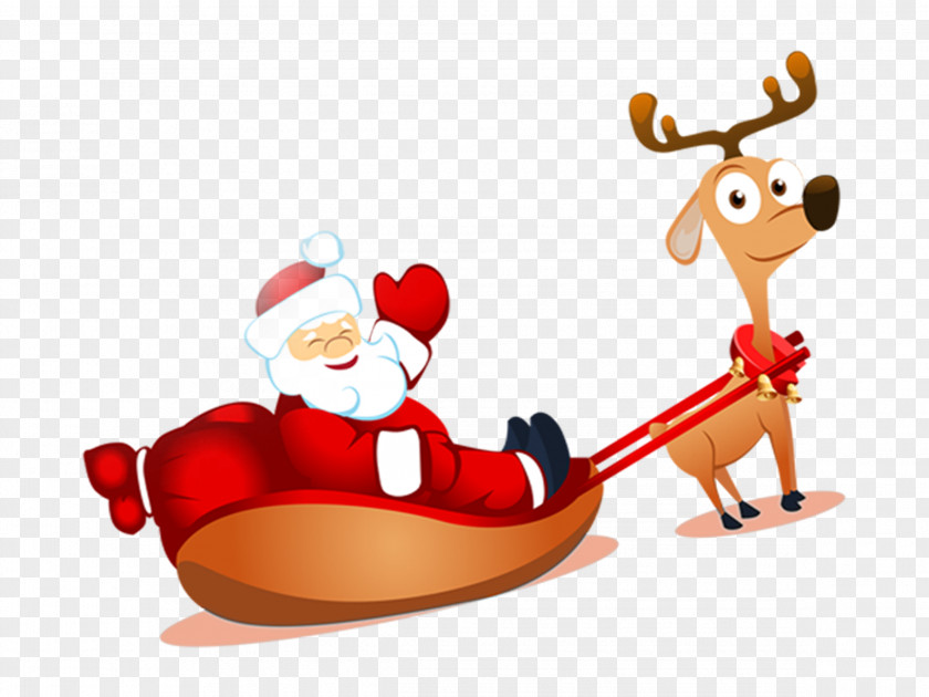 Santa And Elk Reindeer Claus Clip Art PNG