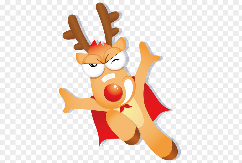 Superman Christmas Deer Reindeer Euclidean Vector PNG