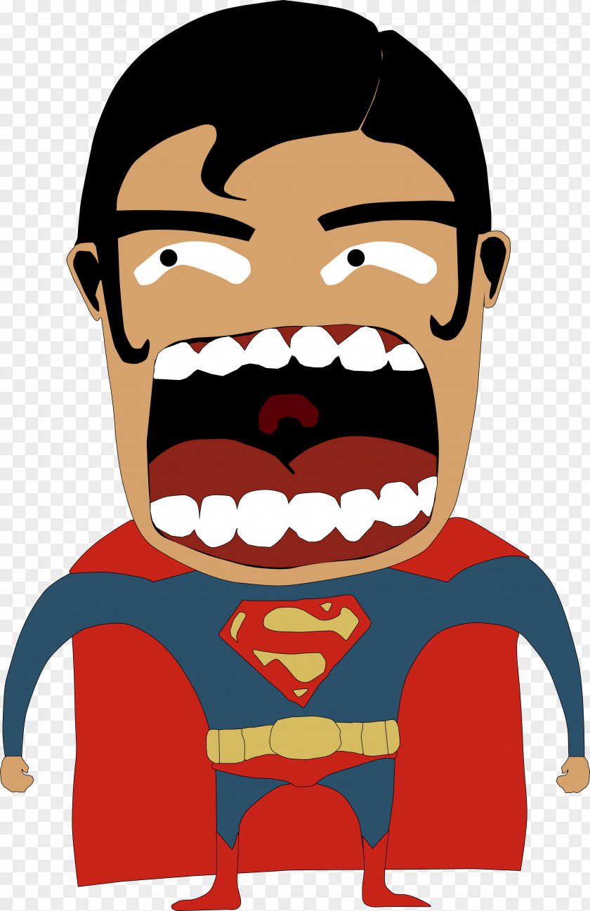 Cartoon Superman Clark Kent T-shirt Superhero Screaming PNG