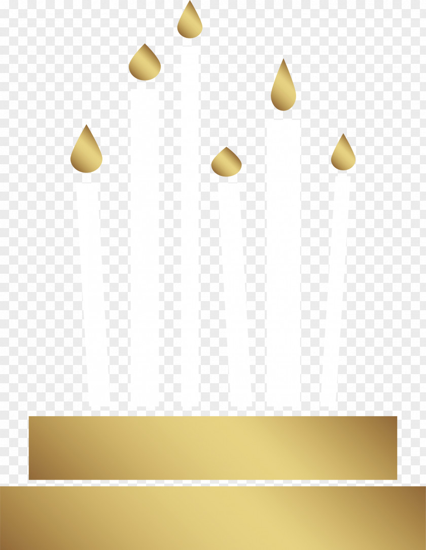Golden Candle Cake PNG