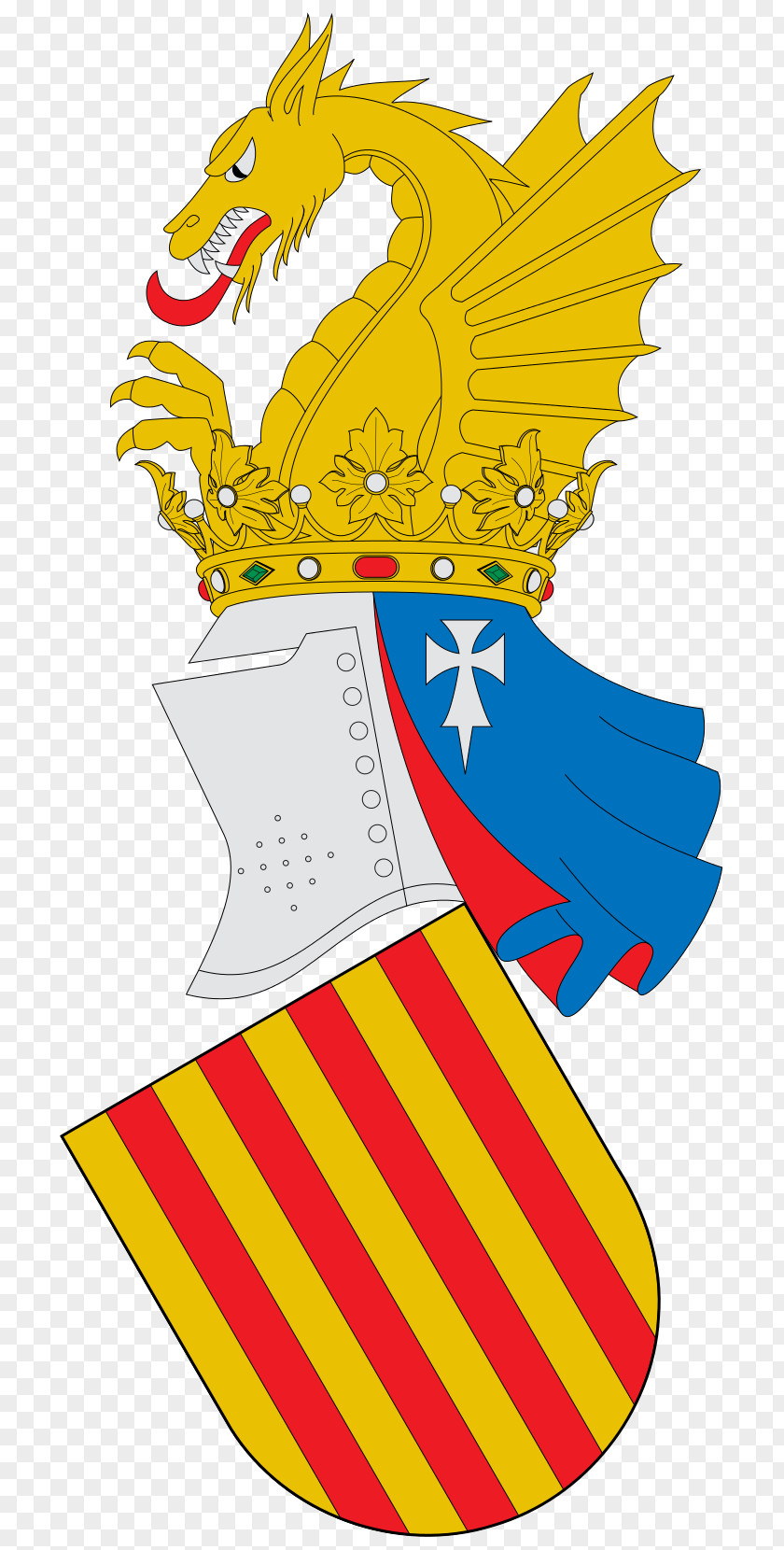 Lined Kingdom Of Valencia Escudo Da Comunidade Valenciana Escutcheon Blason De Valence PNG