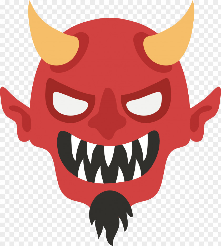 Scary Red Demon Heads Devil PNG