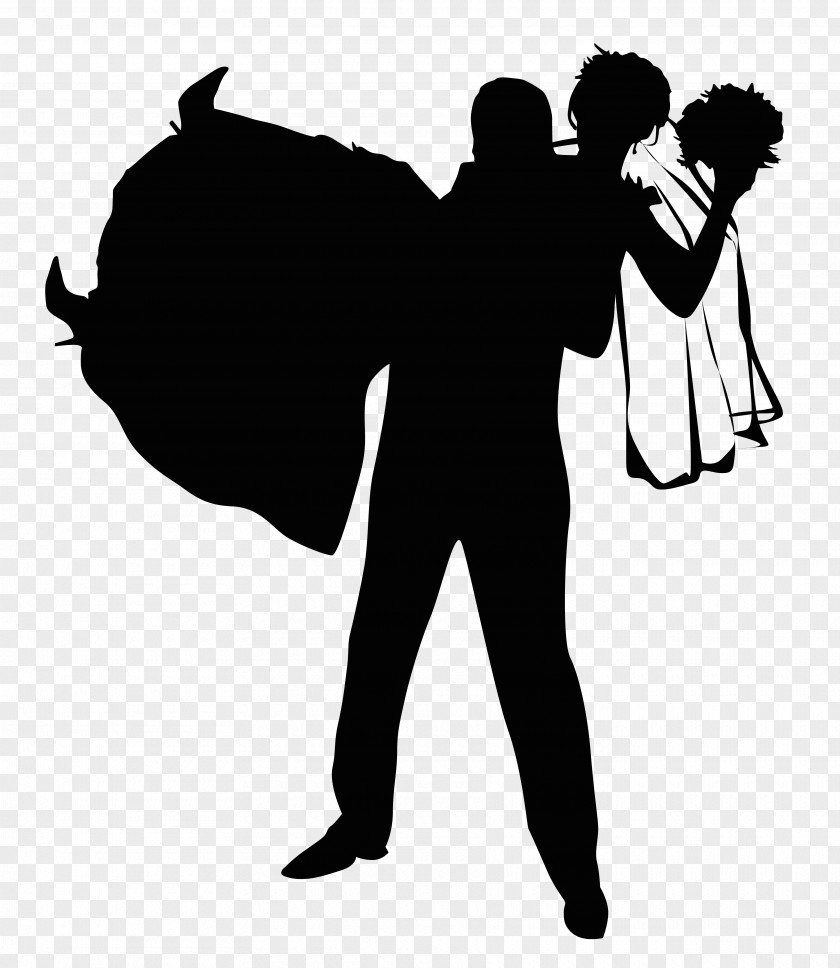 Character Silhouette Wedding Invitation Illustration PNG