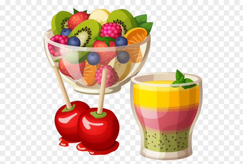 Fruit Salad And Cold Drinks Greek Clip Art PNG