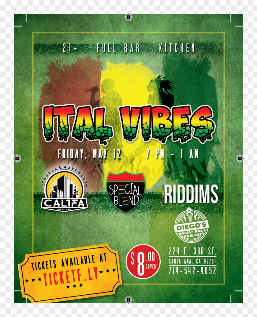 Ital Vibes Advertising Ticketfly Event Tickets Bar PNG