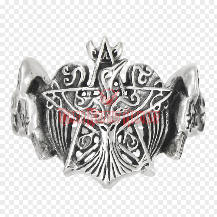 Ring Pentagram Silver Wicca Pentacle PNG