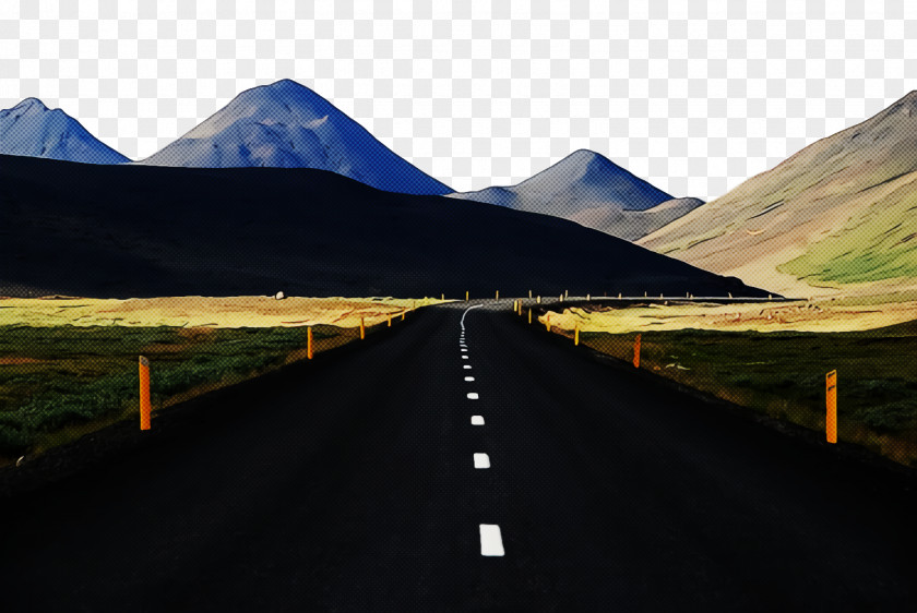 Highway Sky Mountainous Landforms Highland Road Natural Landscape Mountain PNG