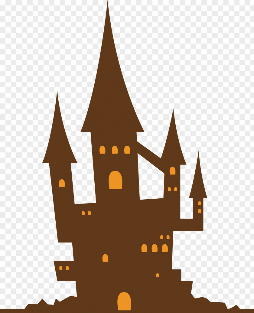 Horror Halloween Castle Graphic Design Illustration PNG