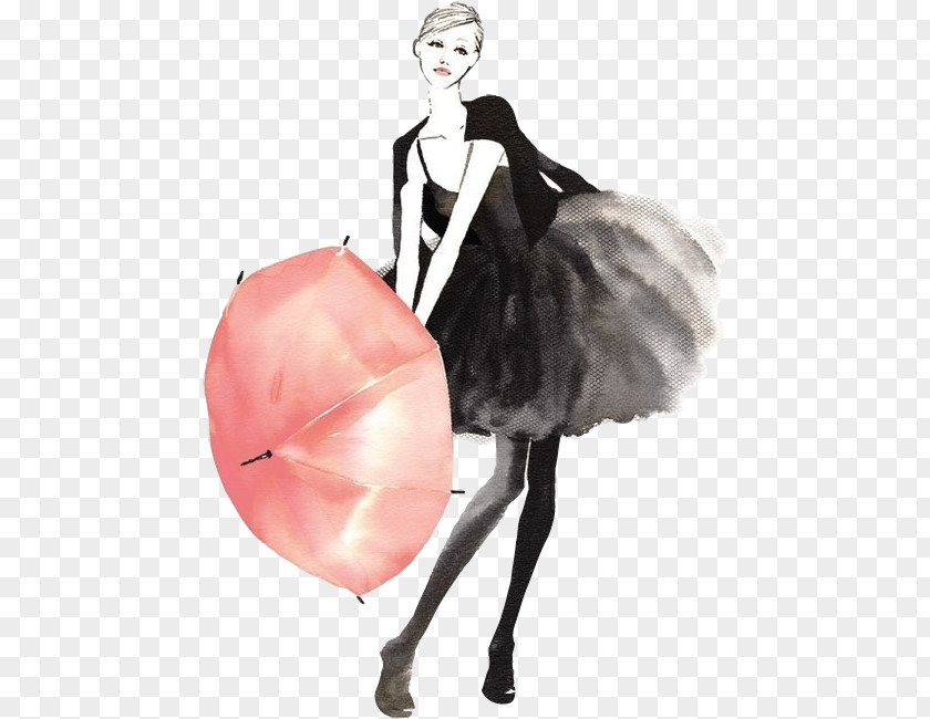 Watercolor Painting Drawing Fashion Design Sketch PNG