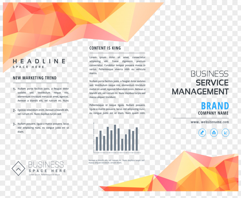 Orange Low Polygon Business Manual Poly PNG