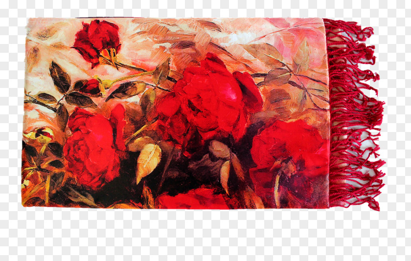 Red Silk Flower Garden Roses Floral Design Painting PNG
