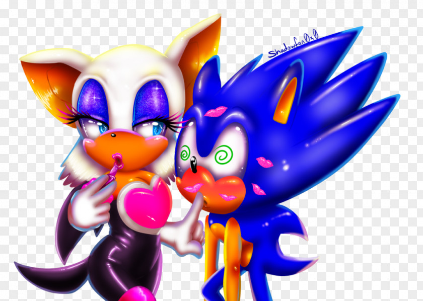 Sonic The Hedgehog Rouge Bat Tails Kiss Shadow PNG