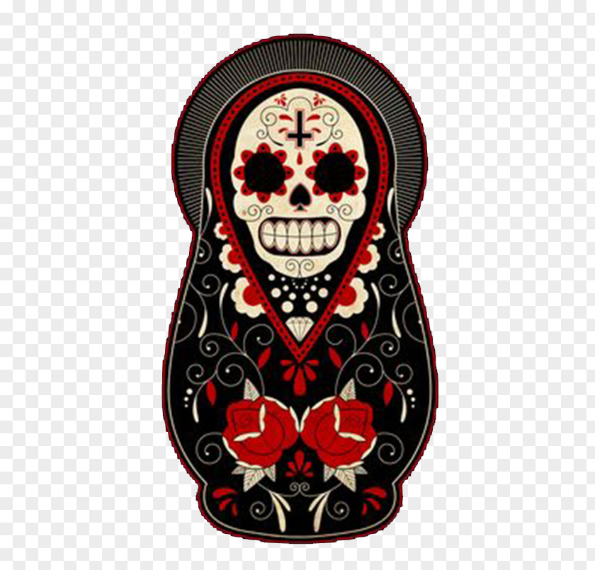 Humanoid Doll Skull Bones Calavera Day Of The Dead Matryoshka Mexican Cuisine Tattoo PNG