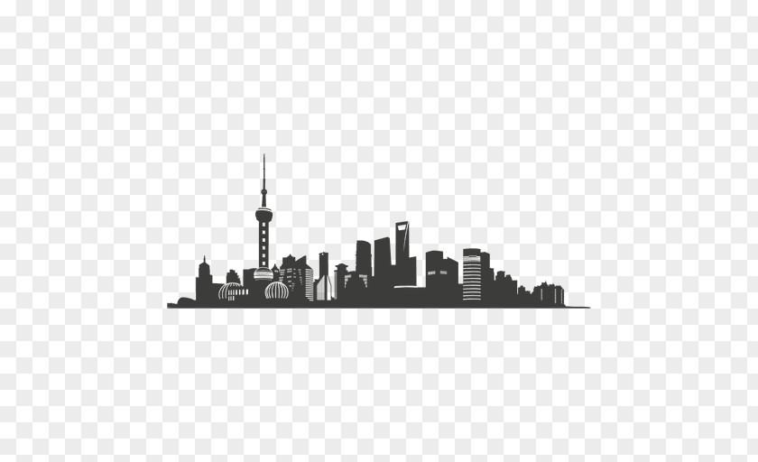 City Silhouette Oriental Pearl Tower Skyline PNG