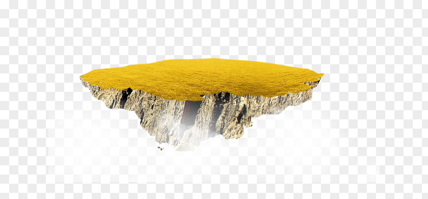 Floating Empty Island Yellow PNG