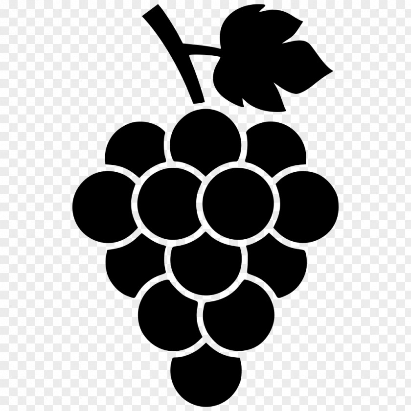 Blackandwhite Logo Concord Grape Wine Berries Leaves PNG