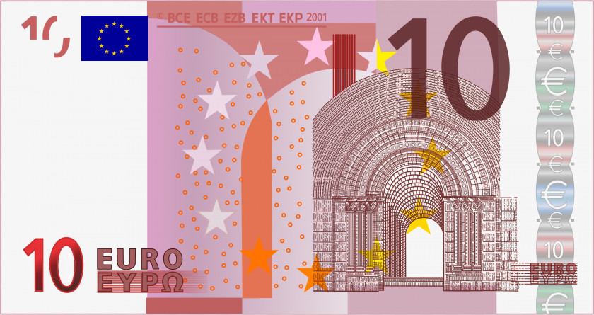 Euro 10 Note Banknotes 500 PNG