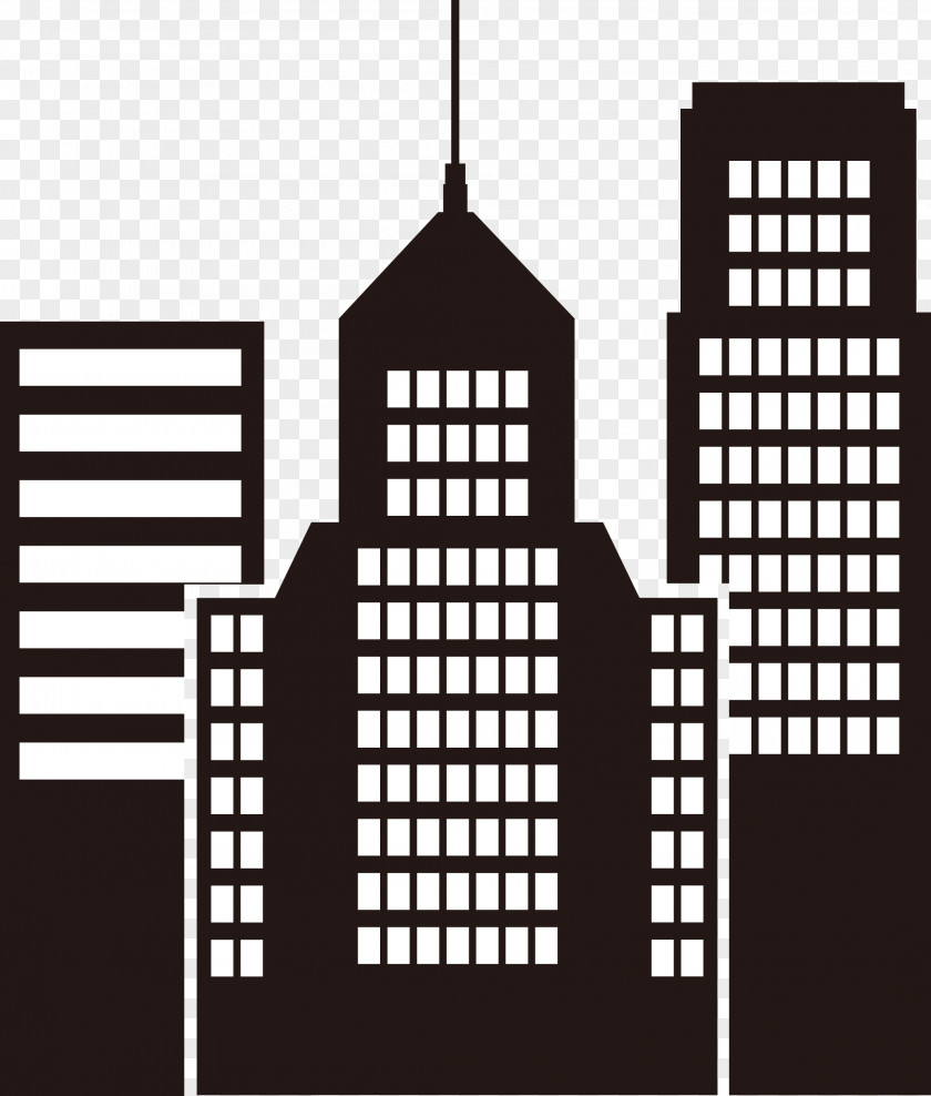 Ink City Silhouette Building Photography Illustration PNG