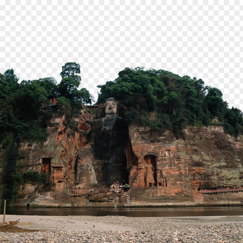 Leshan Giant Buddha Panorama Mount Emei Chengdu Grand At Ling Shan Dafoxiang PNG