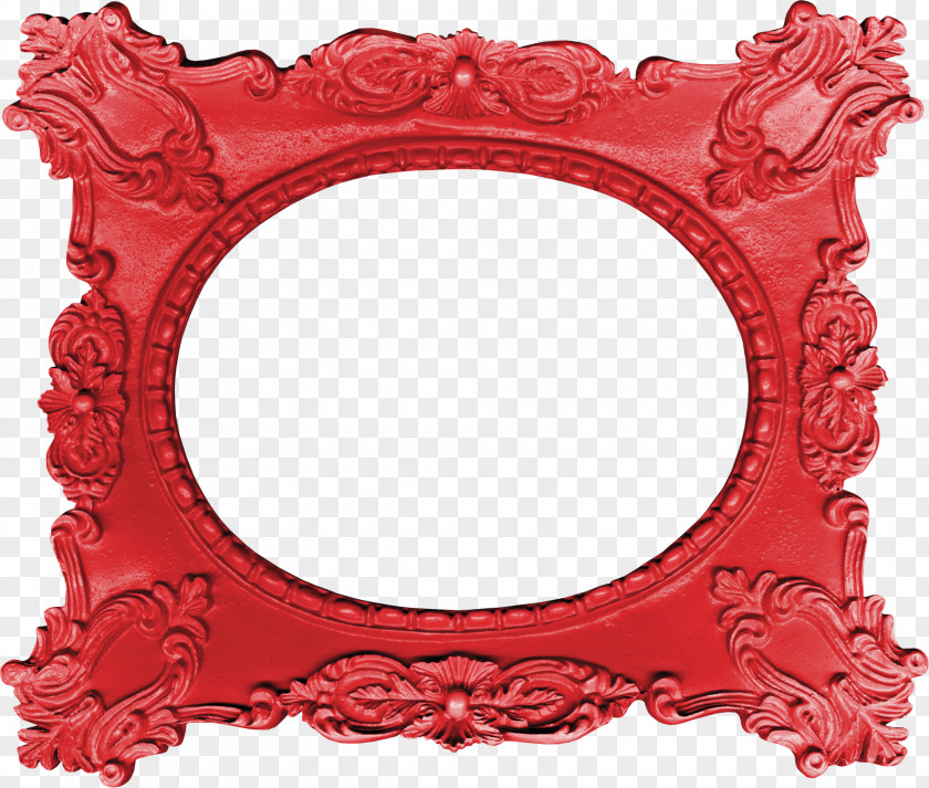 Red Mirror Picture Frame PNG