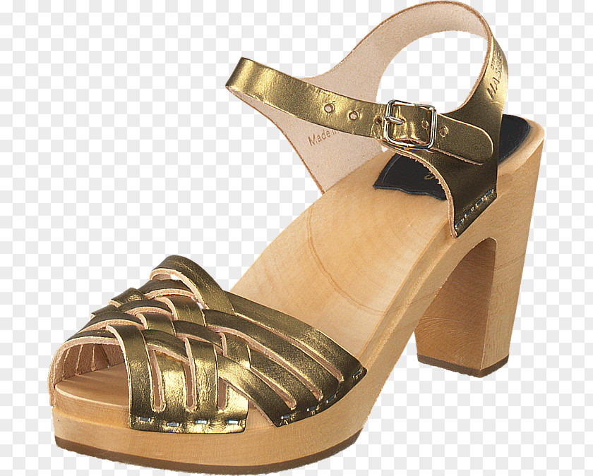 Gold High-heeled Shoe Sandal Leather PNG