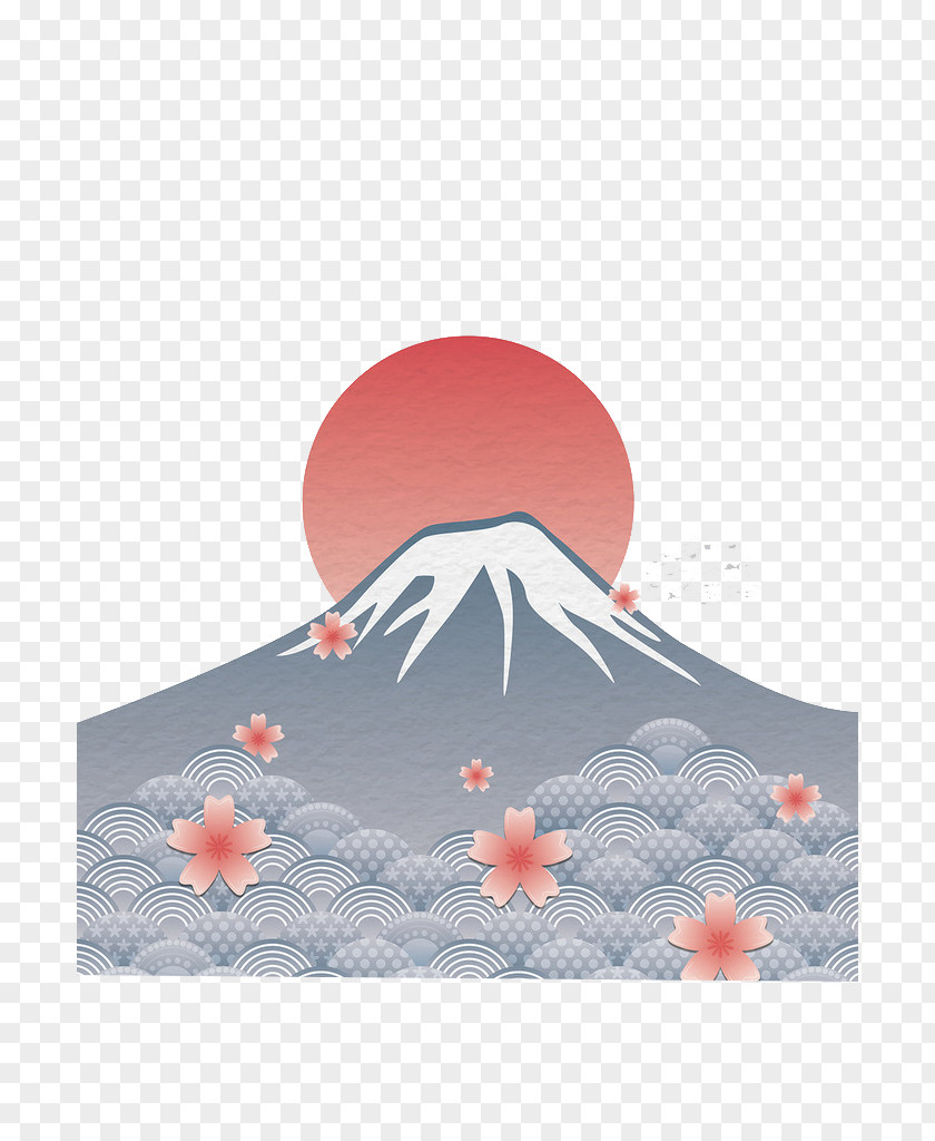 Hand Painted Mount Fuji PNG