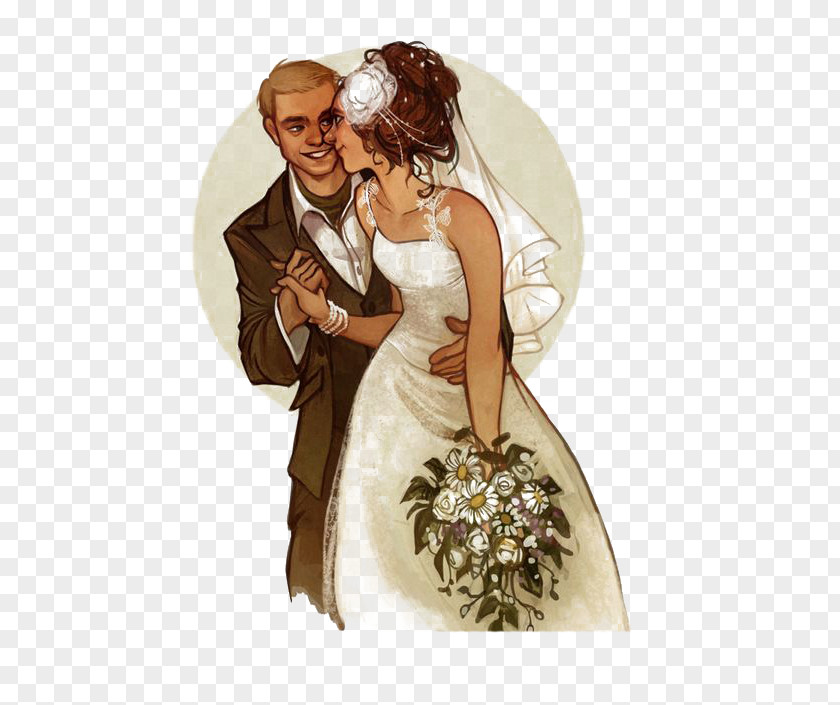Marry Wedding Invitation Marriage Bride Illustration PNG