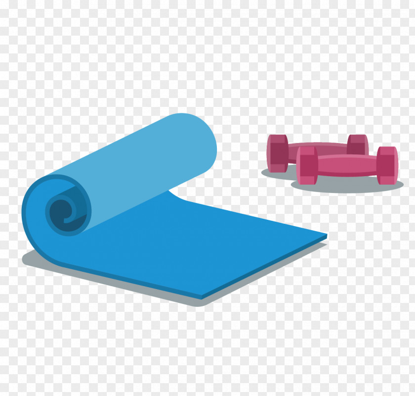 Vector Yoga Mat And Dumbbells Dumbbell PNG