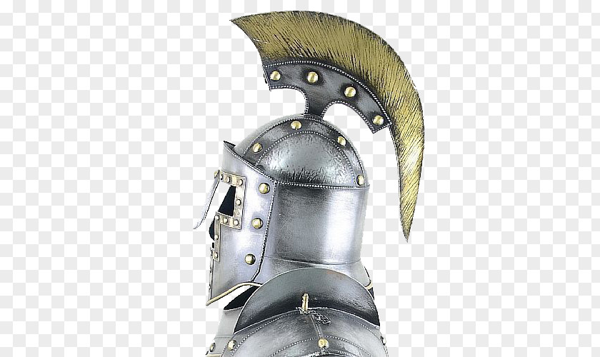 White Knight Helmet With Rivets Middle Ages Body Armor PNG