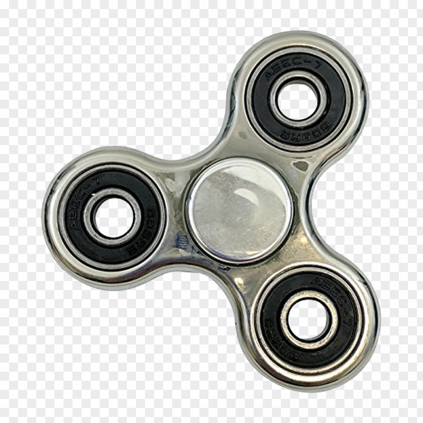 Fidget Spinner Metal Silver Ball Bearing Gold PNG