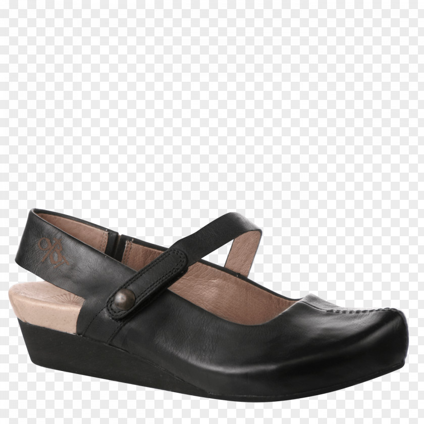 Black Leather Shoes Mary Jane Shoe Sandal Slingback PNG